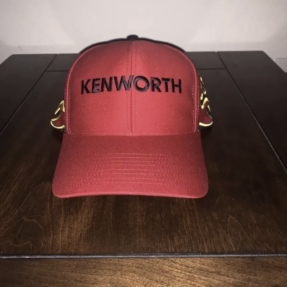 Kenworth Trucking Vintage Trucker Hat Cap Rare Red & Black Flames